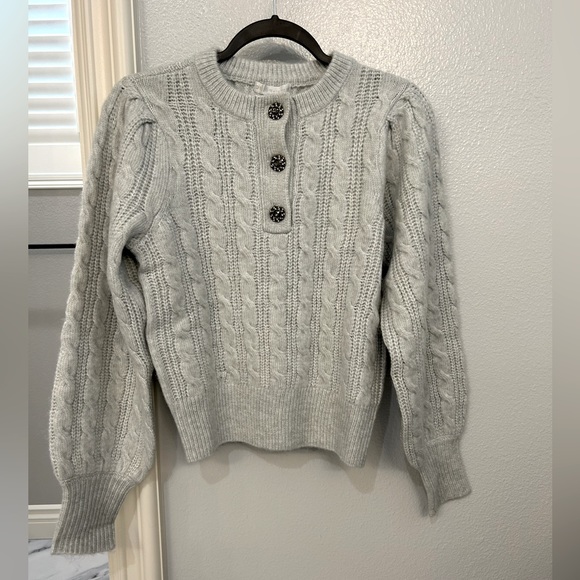 Design History Puff-Sleeve Gray Sweater - Picture 1 of 10